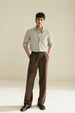 DARK BROWN LINEN TROUSERS