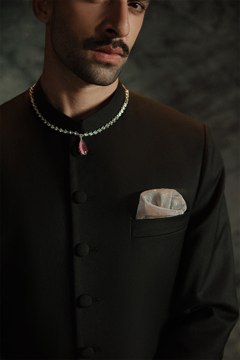 Traditional wedding sherwani for grooms in black