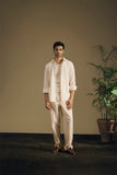 Taupe Linen Button Down Shirt