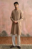 Tan Brown Embroidered Kurta Pajama