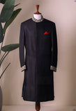 BLACK EMBROIDERED SHERWANI