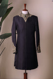 BLACK JAMAWAR EMBROIDERED SHERWANI